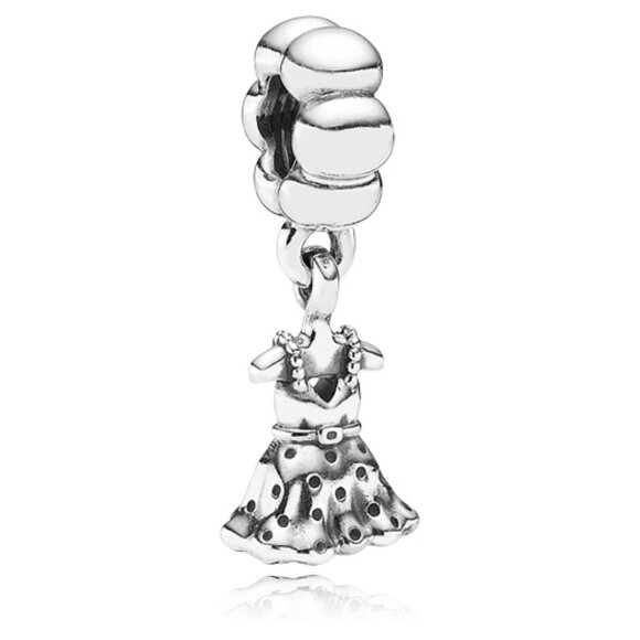 PANDORA Party Girl Dangle Authentic Sterling Silver Dress Dance Fun Female Style - Picture 15 of 15